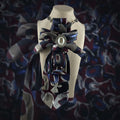Sculptural origami-style folded women's statement tie — Geometric Grace by Re Tied by M.W. Designs