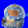 Walk By Faith Upcycled Denim Trucker Hat